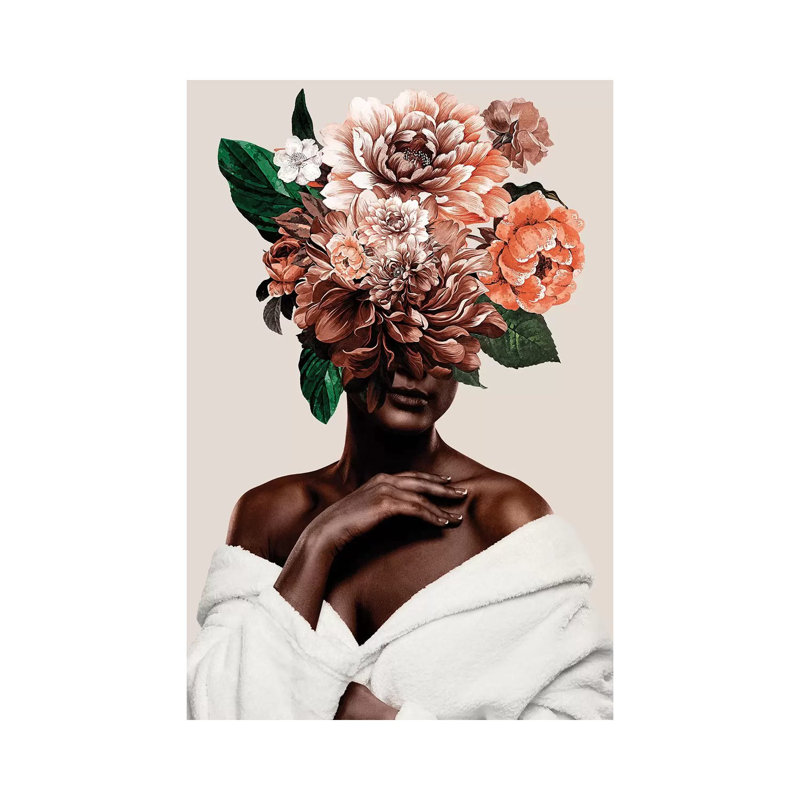 «Woman with Flower II» par Danilo De Alexandria - impression sur toile tendue, H 40 po x l 26 po x P 1,5 po