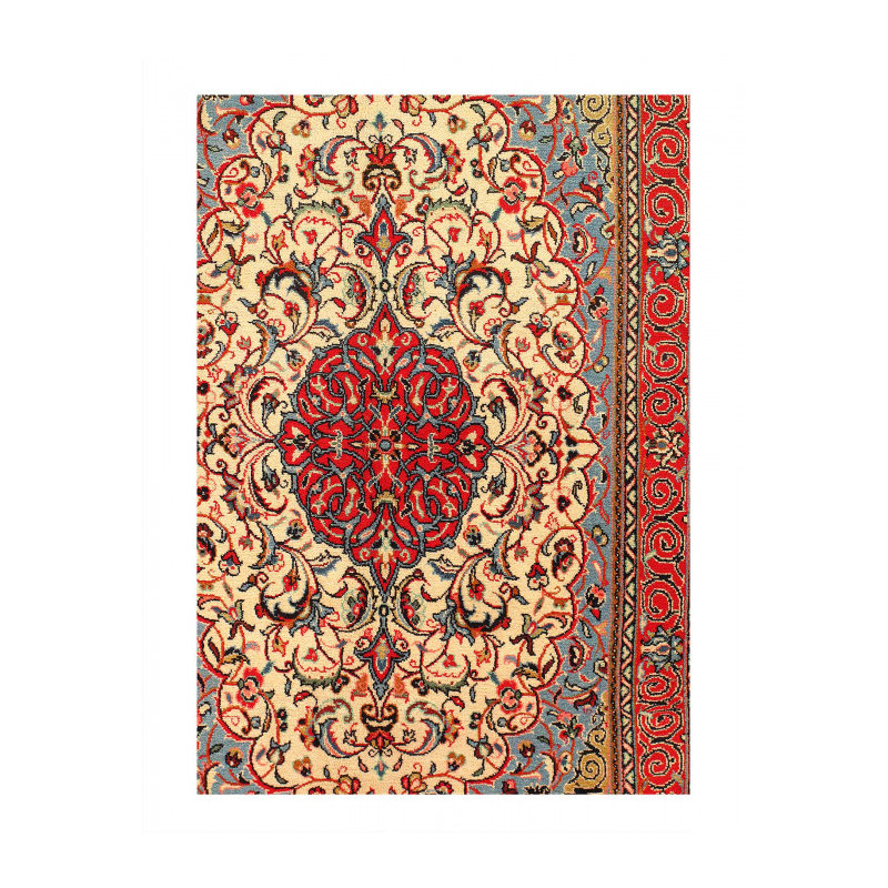 Tapis unique en laine d'agneau 3 pi 7 po x 5 pi 8 po Ibraheim
