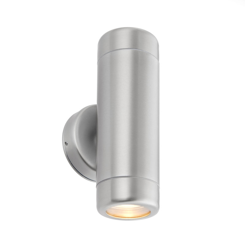 Amot Outdoor Armed Sconce, Brushed Stainless Steel