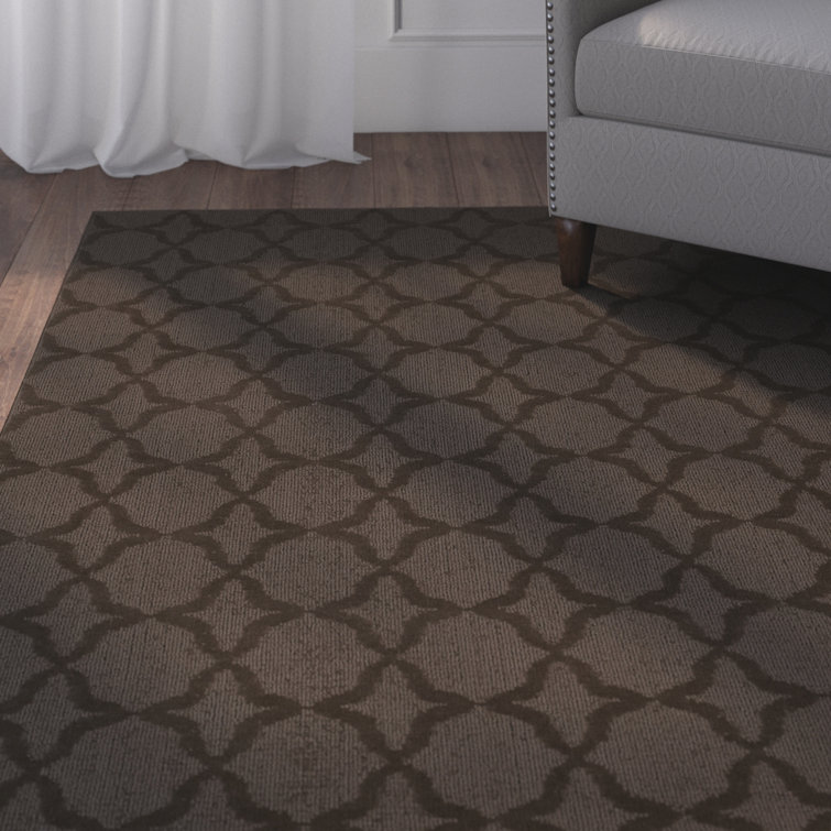 Togut Non-Slip Polypropylene Rectangle Mocha Area Rug