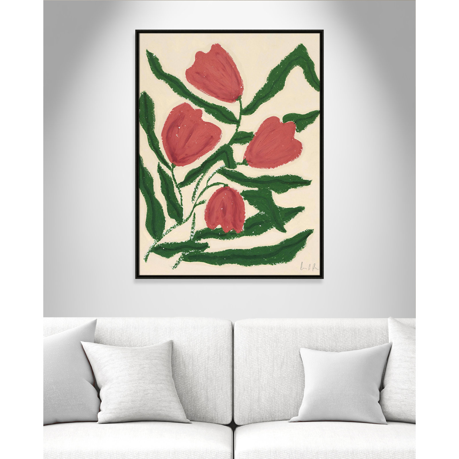Colette "Red Tulips" Print by Camilla Bergqvist, Espresso, 41.5" H x 31.5" W