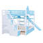 Lit superposé bleu avec 2 tiroirs, 3 tablettes, glissière en bois de pin-130481293-130481290