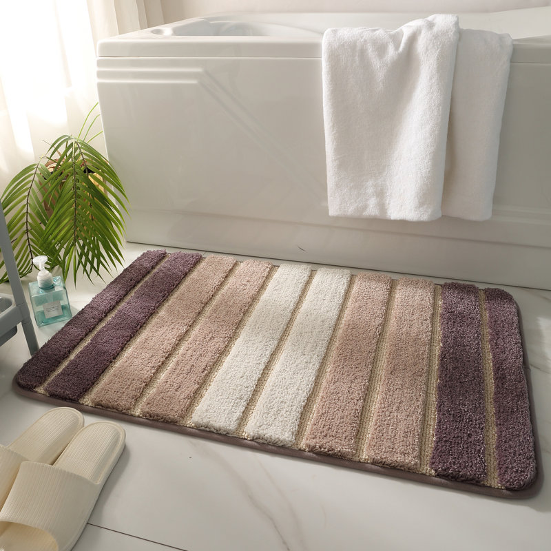Danimir Microfiber / Microsuede Non-Slip Bath Rug, 16" W x 24" L, Brown