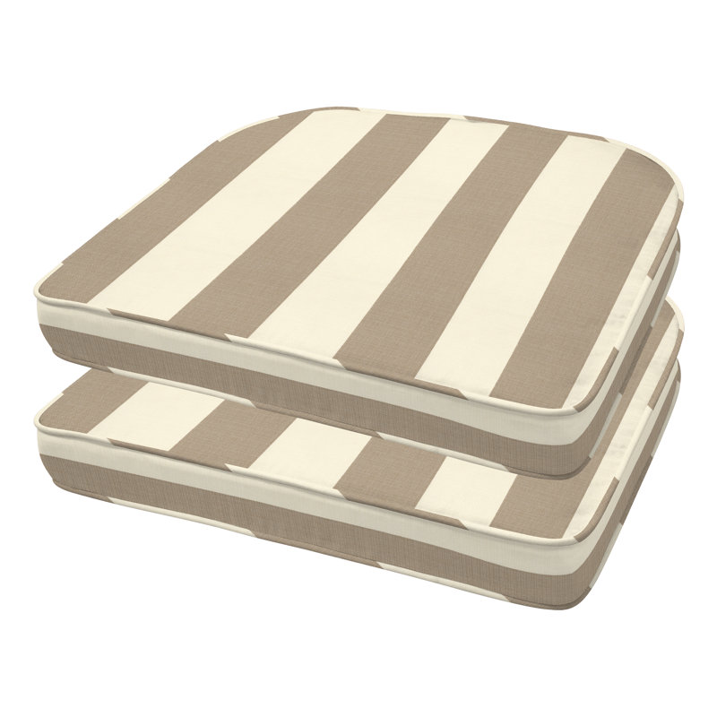 Coussin de salle à manger d'extérieur, Rayures auvent brun clair