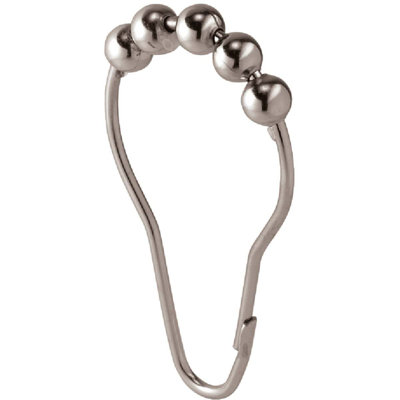Crochet de rideau de douche à enrouleur iDesign 76570, acier inoxydable, chrome poli - lot de 12