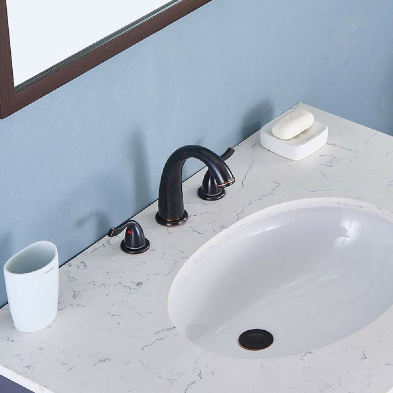 Widespread 2-handle Bathroom Faucet with Drain Assembly, Oil Rubbed Bronze