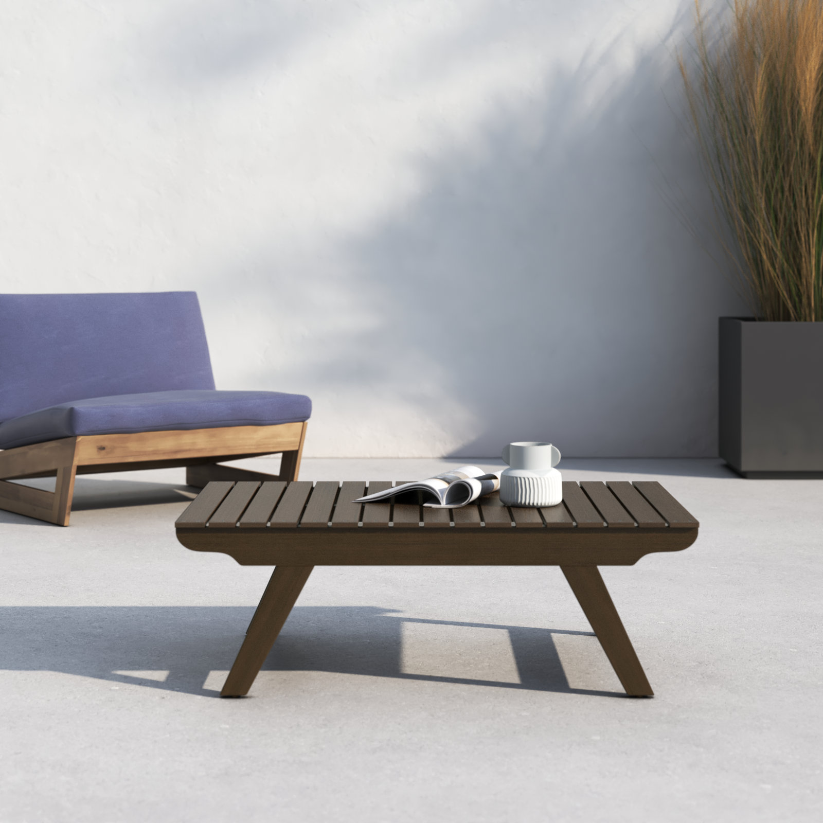 Bullock 37'' Outdoor Coffee Table, Gray