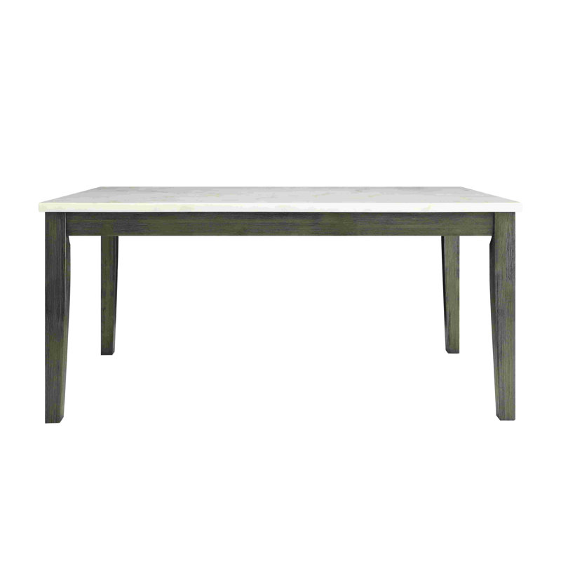Table de salle à manger en bois Seamon, table de salle à manger à pieds rectangulaires, plateau en marbre, table de cuisine, table de salle à manger, table de salle à manger