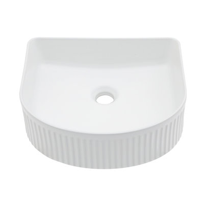 Lavabo de salle de bain en céramique blanche 15,69 "X 13,69"