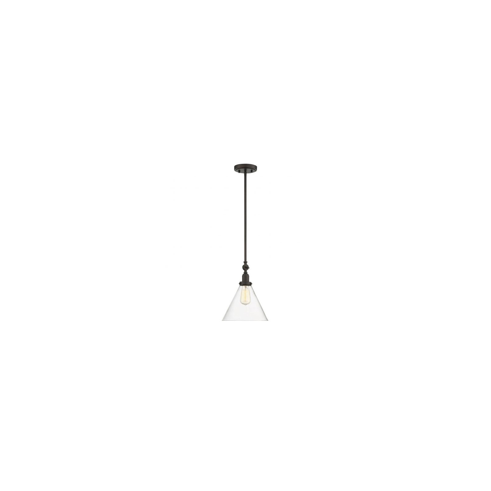 Catalina 1-Light Dimmable Hand Blown Glass Cone Pendant, English Bronze
