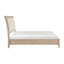 Mobilier de chambre à coucher moderne en bois brun clair avec tête de lit capitonnée moderne 1pc-1993404695