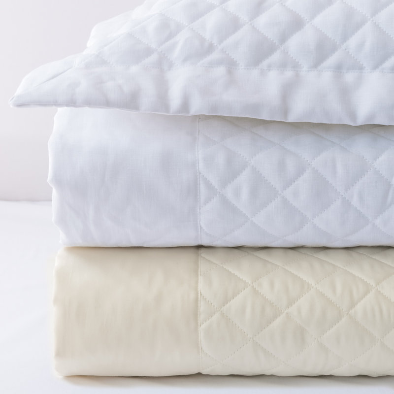 Simply Sateen_Quilted Sham, White, Standard/Twin