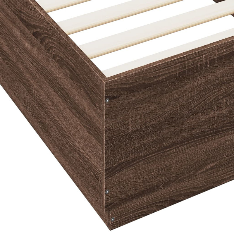 Burlene Bed, Single ( 90 x 200 cm), Brown Oak