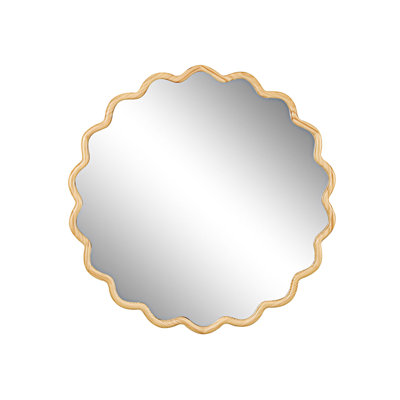 Wood Wavy Mirror Vanity Mirror Wall Mirror