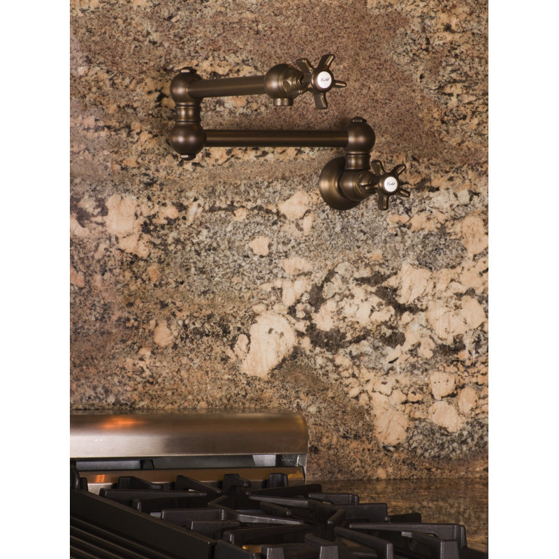 Country Pot Filler, Tuscan Brass, Cross Handles