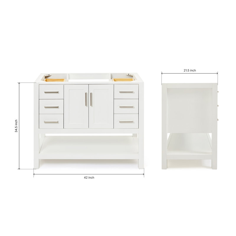 42'' W Single Bathroom Vanity Base, White