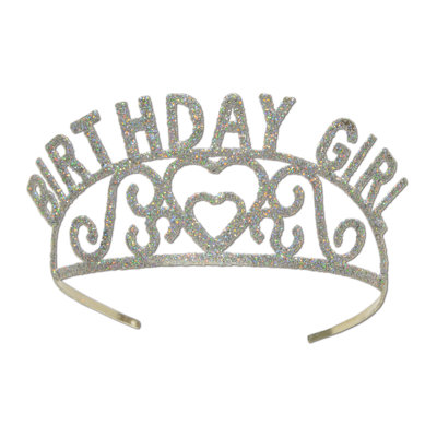 Diadème de fille d'anniversaire en métal scintillant