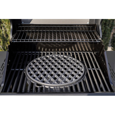 Monument Grills 12-Inch Round Porcelain Coated Cast Iron Diamond Grid
