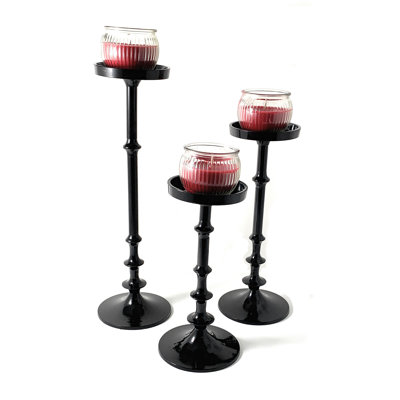 Ensemble de chandelles de table 3 pièces en métal