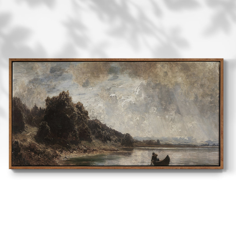 Paysage, série CCLX, toile tendue avec châssis, prête à être accrochée, H 21 po x l 41 po, Noyer