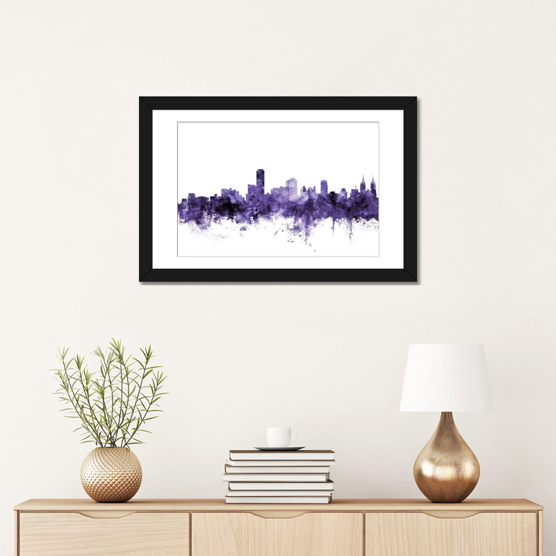 «Adelaide, Australie Skyline» par Michael Tompsett - impression sur toile tendue, H 16 po x l 24 po x P 1 po, Blanc