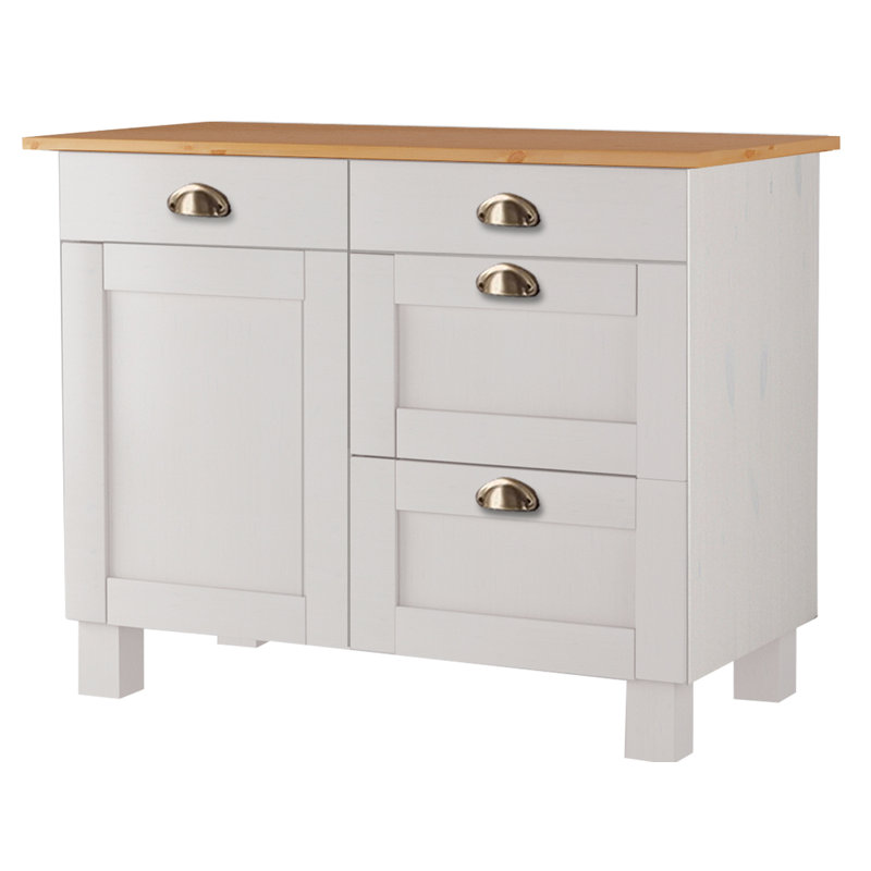 Edgarton Matte Base Unit, White/Honey