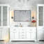 Grand miroir noir de 36 po x 30 po pour la salle de bain - Cadre en métal avec rebord biseauté, meuble-lavabo à reflet transparent