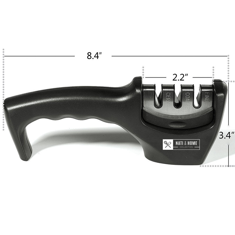LIGHTSMAX Manual Knife Sharpener with 3-Stages LIGHTSMAX Manual Knife Sharpener with 3-Stages