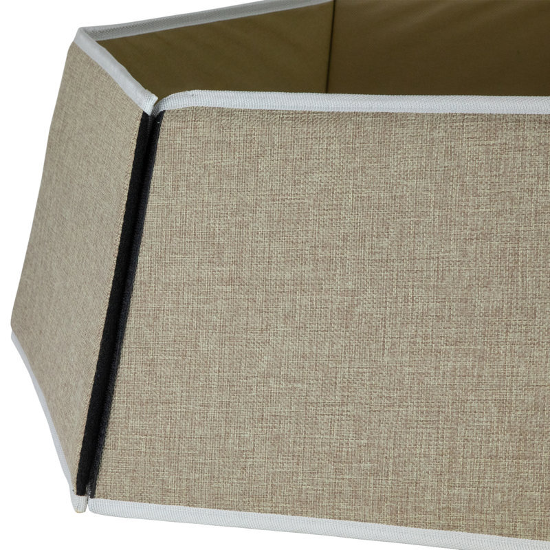 Arbre de Noël 26,75 po en toile de jute grise avec collier hexagonal de renne, Beige