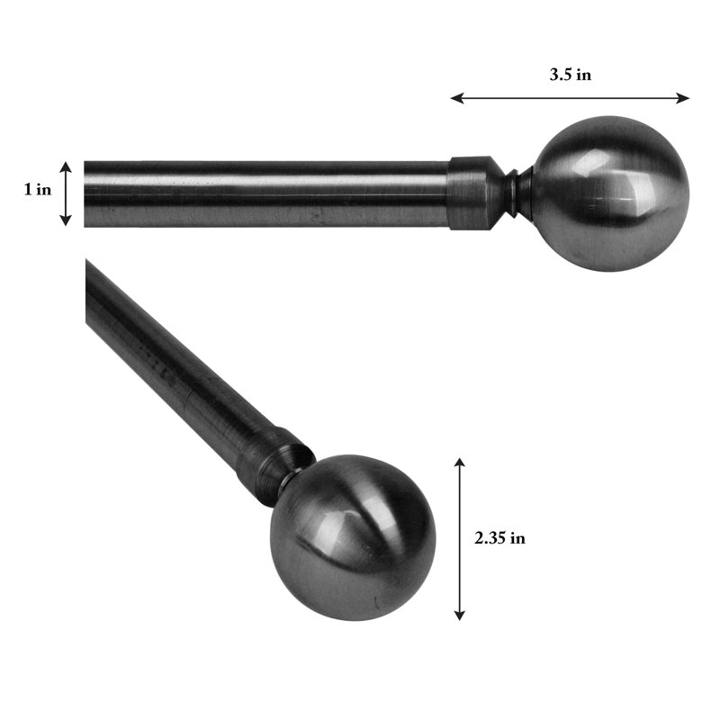 Tringle à rideaux simple, Laiton antique, 48 à 86 po l