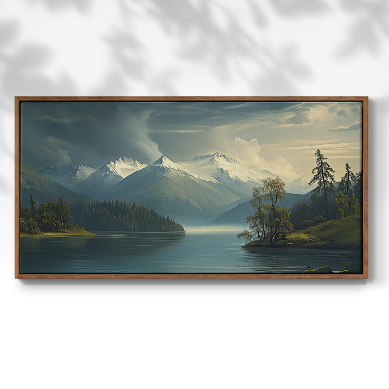 Série paysage - C III - Toile tendue avec châssis encadré - Prêt à être accroché, H 17 po x l 33 po, Noyer