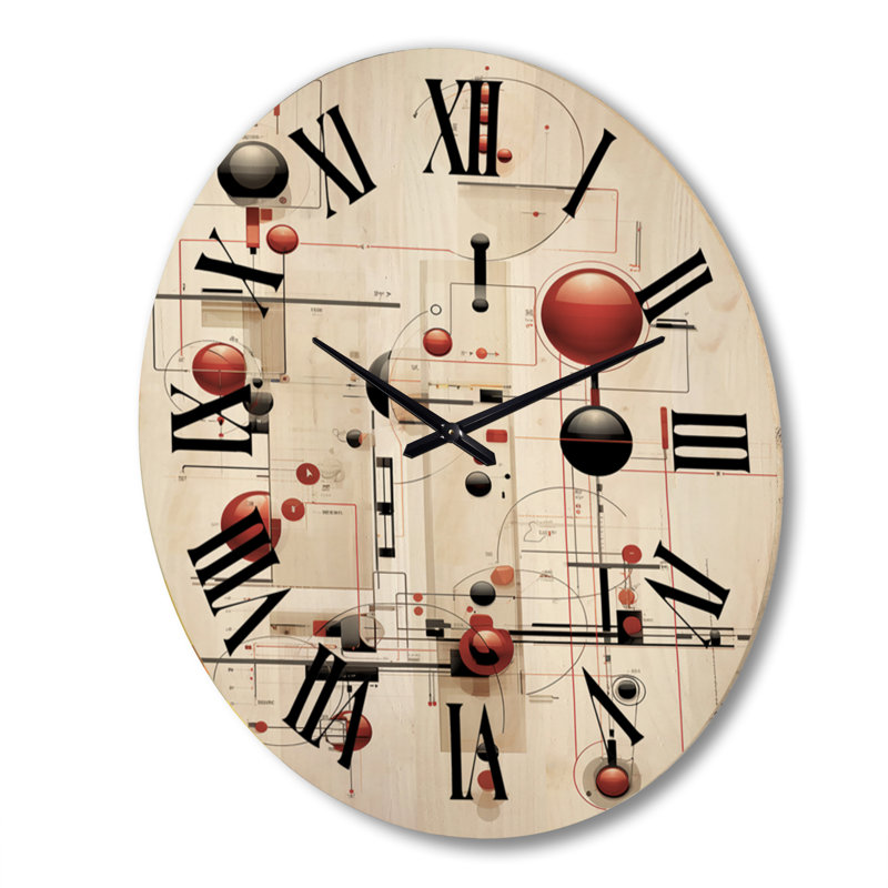 Horloge murale moderne en bois Weylon, Très grand