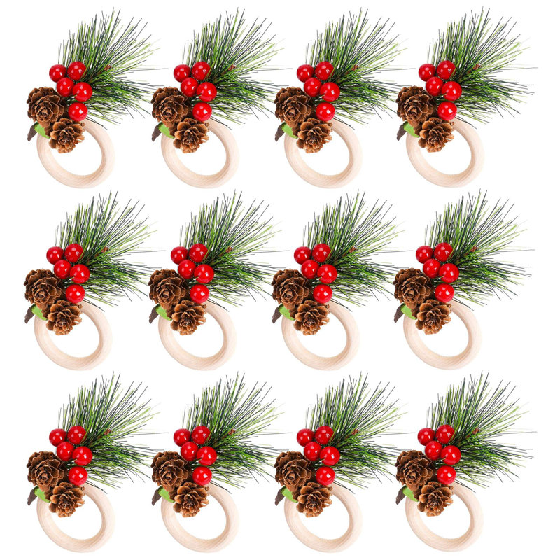 12 anneaux de serviette de Noël 12 pièces