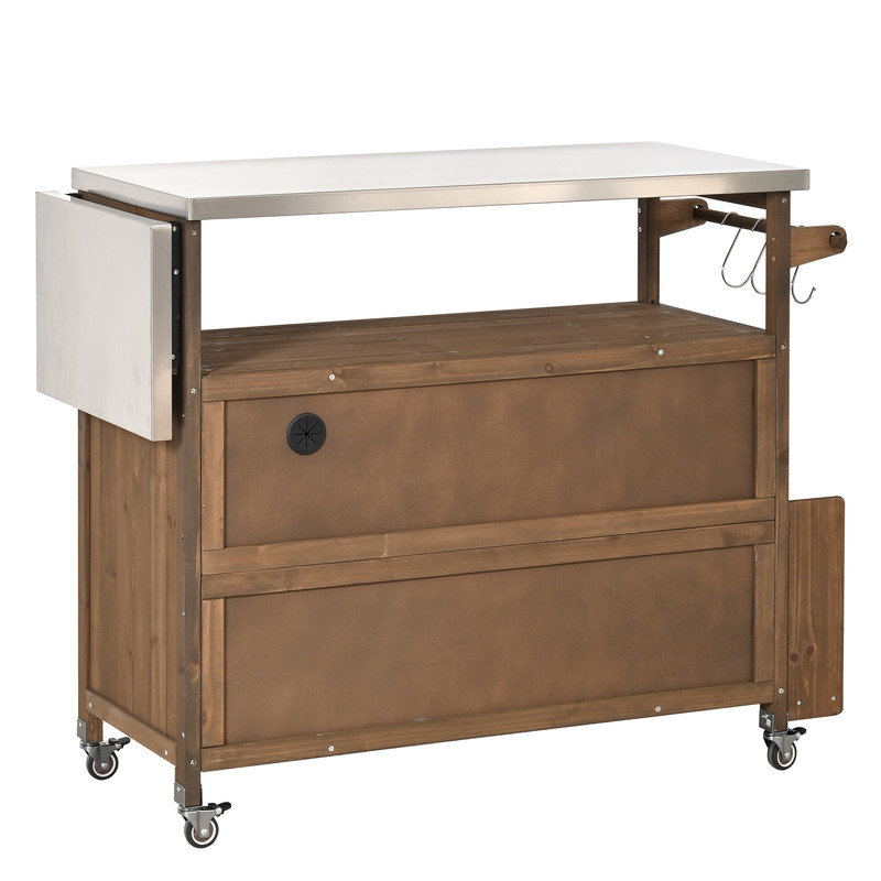 Chariot de cuisine pour l'extérieur 54,33 "Farmhouse, Brun