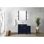 Bleu marine 42 po Meuble-lavabo simple W avec armoire latérale et comptoir en céramique blanche, structure en bois massif, tiroirs à fermeture en douceur, un intérieur pour le rangement, comptoir à teinture longue durée, robinet pré-percé