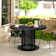 Ceballo Metal Round Dining Table Hollowout Grid Base