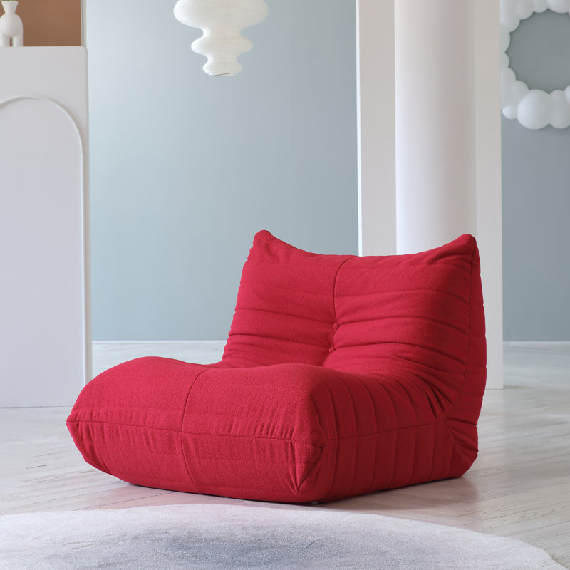 Chaise longue en velours, Rouge