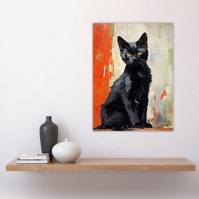Wall Art Print Black Cat Chat Noir Stray Kitten Poster