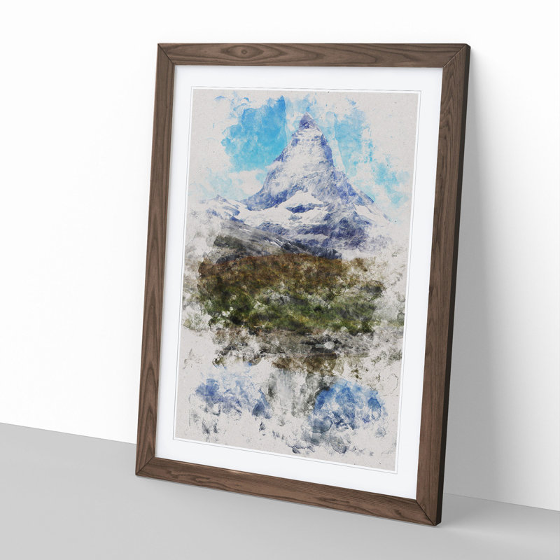Matterhorn Mountain Vol.3 - Picture Frame Graphic Art, Walnut, 36cm H x 27cm W x 2cm D