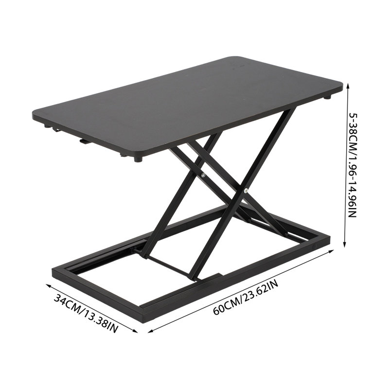 Adjustable Metal Base Floating Desk, Black