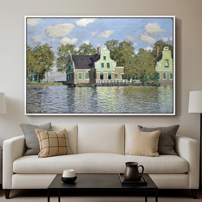 Maisons sur la rivière Zaan à Zaandam, 1871 - Claude Monet, toile tendue avec châssis