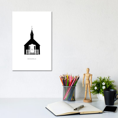 Black Church III Iceland Budir by Monika Strigel - Wrapped Canvas Print