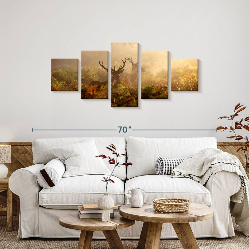 Cerf brumeux, H 24 po x l 55 po