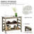 HOMCOM Rolling Kitchen Cart with Stainless Steel Countertop,2 Shelf and Castor Wheels, Grey