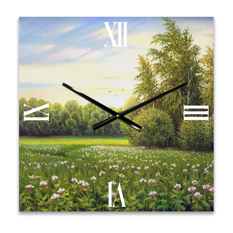 Spring Trees by the Meadows - Horloge murale, Petit