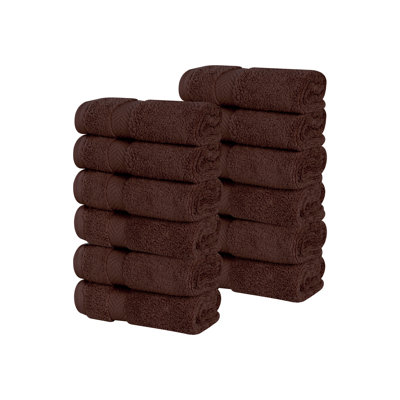 Salih Zero Twist Cotton Solid Chevron Dobby Border Super Soft Absorbent Face Towel Washcloth