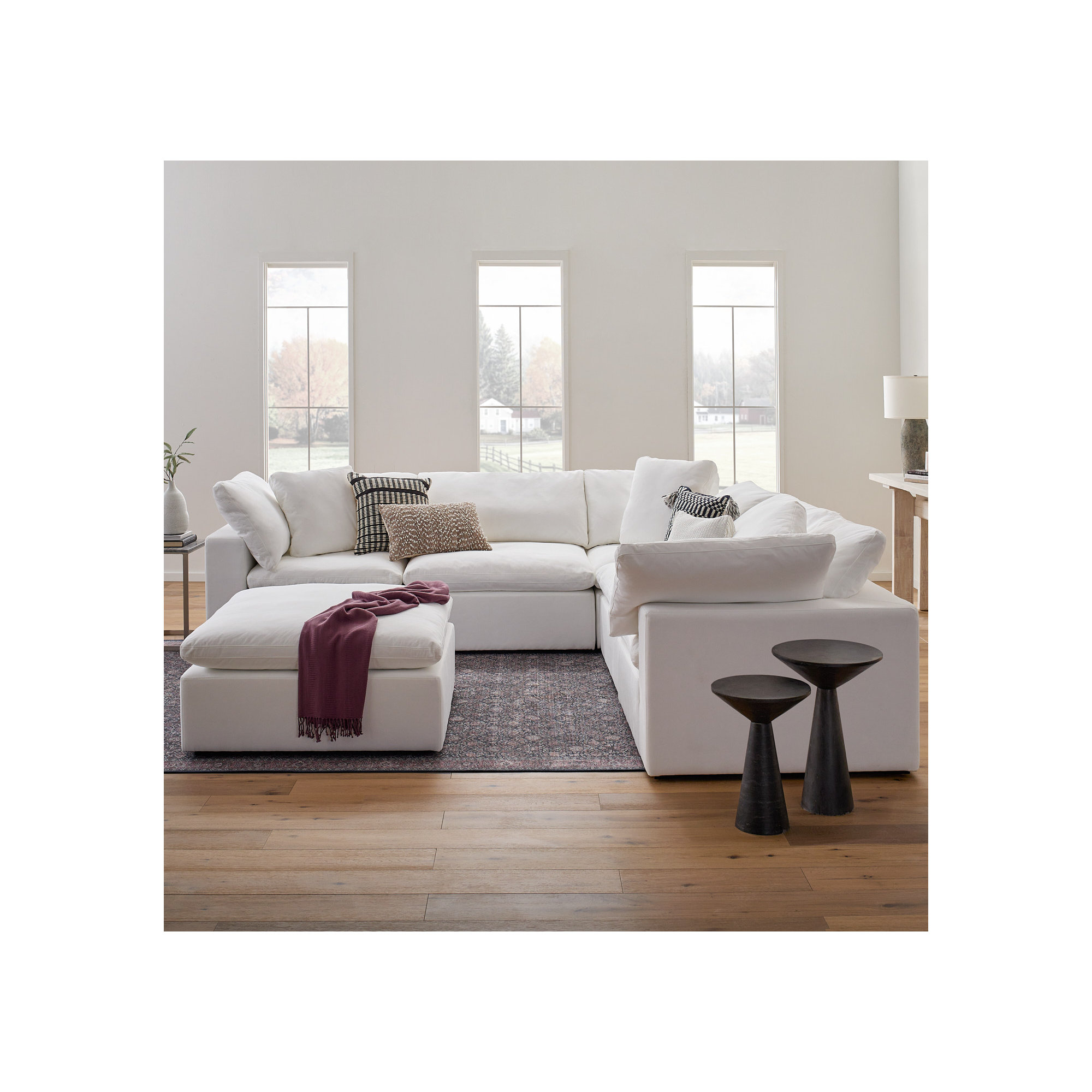 Calana Luxe 6-Piece Modular Sectional, Flannigan Cotton, 6 Piece
