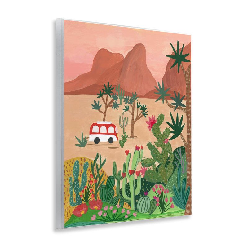 Plaque murale Desert Camper & Cacti, design par Nabeela Rumi