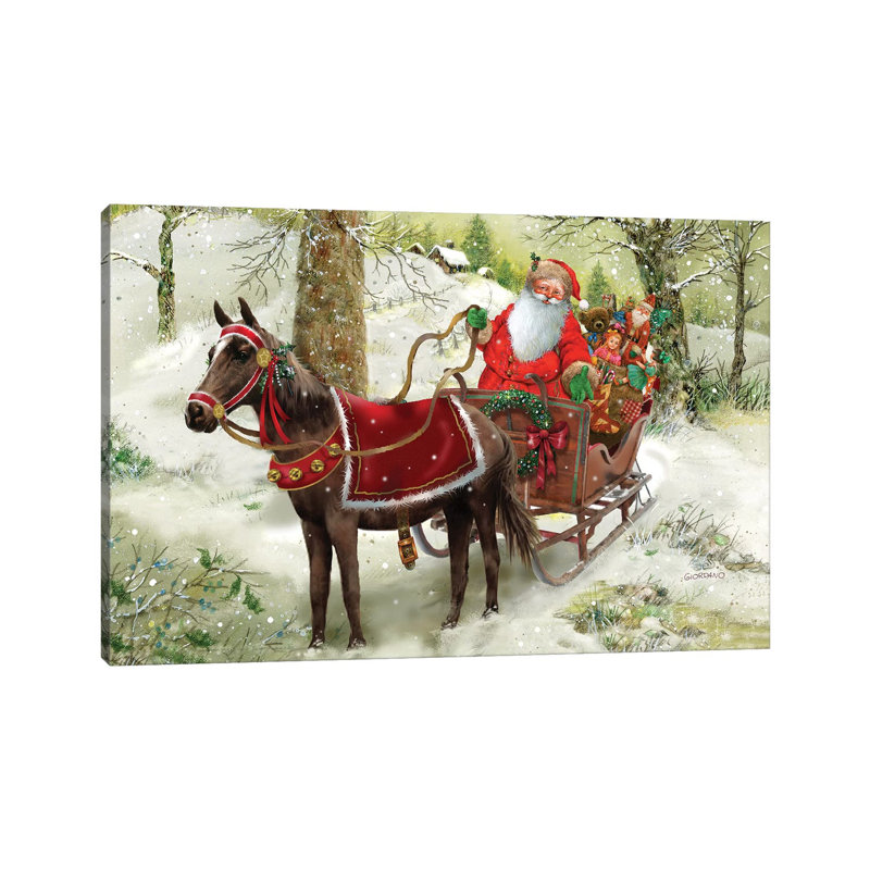 Let's Go For A Sleighride by Giordano Studios - Wrapped Canvas Gallery-Wrapped Canvas Giclée, 45.72cm H x 66.04cm W