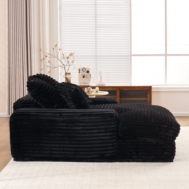 Chaise longue ergonomique Bhondave, Noir